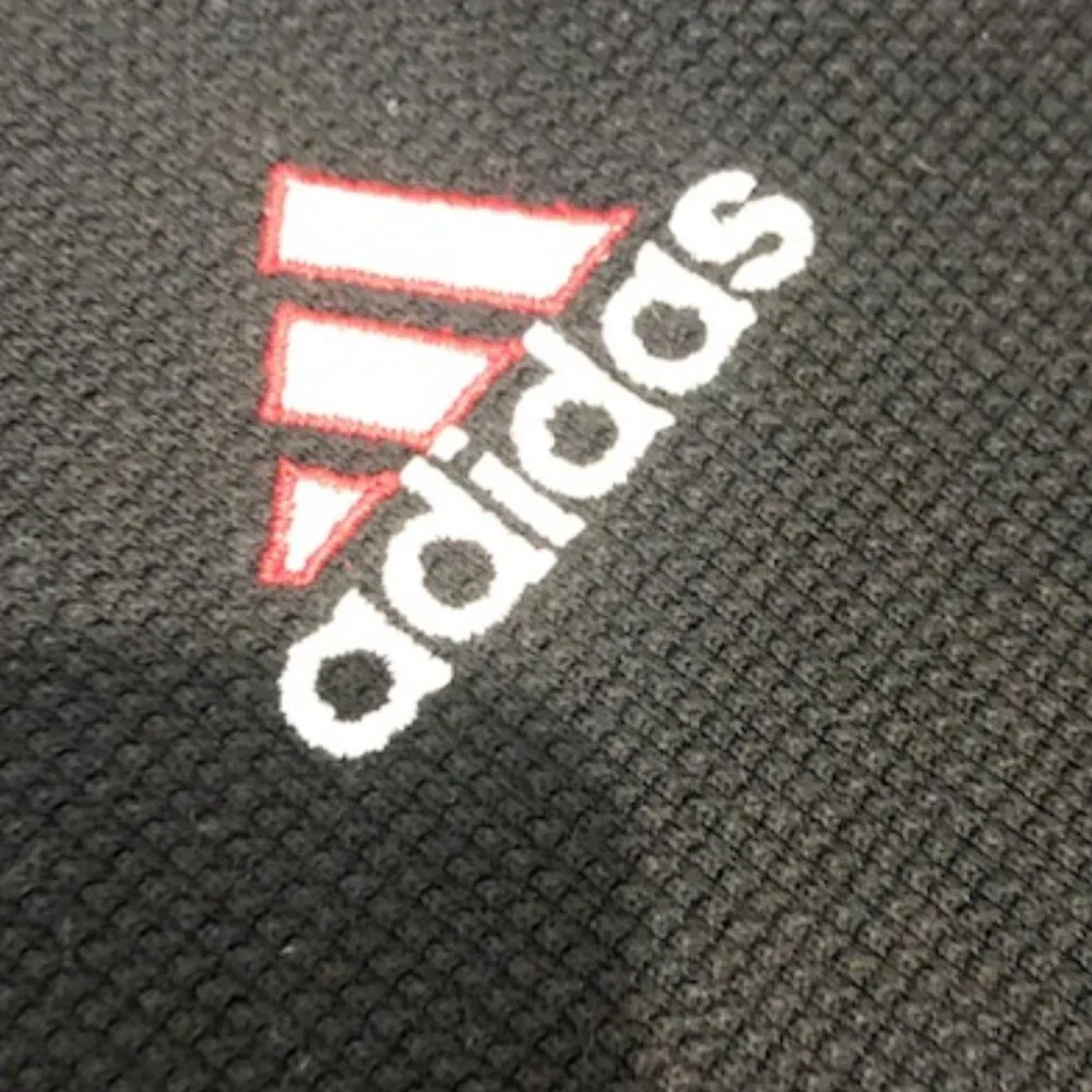 Adidas Vintage Black White Red Polo Shirt Size XXL.